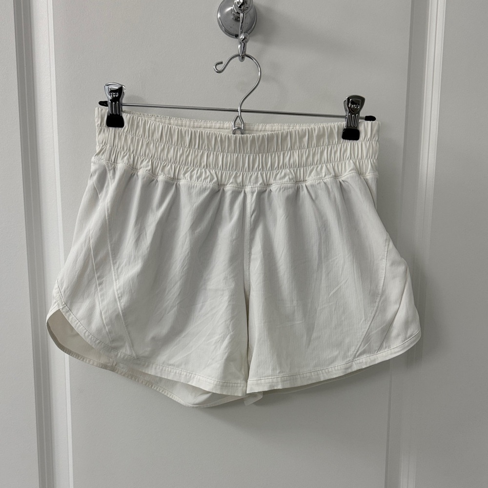 Lululemon Athletica White Athletic Shorts Lightweight Elastic Waist